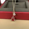 Ontwerper Sieraden Diamanten Ketting Klassieke Titanium Staal Diamanten Fles Kalebas Hanger Vergulde Vrouwen Geluk Hoge Kwaliteit