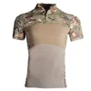 Vestes de course tactique uniforme militaire camouflage armée hommes vêtements forces spéciales soldat entraîne des chemises à manches courtes combat