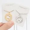 Everfast Wholesale 10pc/Lot Korean Fashion Heart Meow Cat Citten rostfritt stål hängen halsband Rolig söt stil kvinnor barn smycken gåva till henne