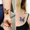 Tymczasowe tatuaże z pióra naklejka motyla dla kobiet ochrona ciała