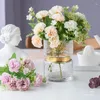 Decorative Flowers Artificial Carnation Mother's Day Gifts Fake Wedding Home Garden Decoration Accessories Free Gift Greeting Card