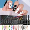 12pcs Spider Gel Tulling Glue Set - Semi-permanente Nail Art Liner Color Gel pour les artistes de ongles professionnels