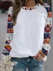 Women's T Shirts 2023 Spring And Summer Heat Sublimation Blank Pattern Beauty Casual Round Neck Long Sleeve T-shirt