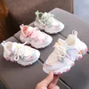Sneaker atmungsaktiven Kleinkindjungen Stretch Stoff modische Baby -Laufschuhe rosa Schulmädchen Sport D07083 230812