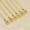 Pendant Necklaces 26 Letters Necklace For Women Men Stainless Steel Initial Hollowed Out Jewelry W8X7