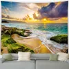 Tapisses personnalisables Twilight Ocean Paysage Tapestry Sunset Nature Payery Garden Mur suspendu maison R230812