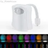 8 färger Vattentät toalettlampa LED -rörelsessensor WC Light Luminaria Backlight Smart Pir Toalettdekor Nattljus för badrum HKD230824