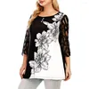 Women's T Shirts Plus Size Women Half Sleeve Floral Tunic Tops Shirt Ladies Casual Party Daily Round Neck Clothes Clothing For