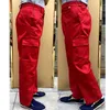 Pantalon pour hommes, entraînement résistant à l'usure de style japonais, bourse de coton orange homme décontracté cargo de poche hiphop
