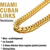 Strands Strings ChainsPro Men's Coarse Miami Chain Necklace 6/9/14mm Wide 18 "20" 22 "26" 26 "Long 28" Gold/Steel/Black (with Gift Box)