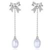 S925 Silver Bow Water Pearl Set Fashion Creative Bijoux DIY ACCESSOIRES DE SOUTIEN VIDES