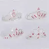 Clips de cheveux mignons Tiaras et couronnes Bride Wedding Headress Girl Femmes Rimestone Accessory Bijoux Anniversaire 15 ans Fête