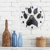 Wall Clocks Black Dog Print Silent Round Clock Battery Operated Non Ticking Desk Hanging Watch For Living Room Bedroom Decor