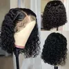 Cosplay S Bob Lace Black Curly for Women Water Wave Heuvrages humains 100 Natural Short Frontal T Part 230811