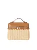 Geweven loro piano handtas nieuwe lp bamboo loro handtas lederen kleur matching strand vakantie ontwerper schouder luxe tas picknick loro piano schoentas 815