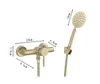 Robinet de douche de salle de bain ensemble mural brossé Gold Douche de douche de salle de bain Chauffe de bain froide et chaude et douche Taps en laiton