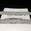 Anpassad lås VVS Diamond Moissanite kubansk halsband Sier Gra Iced Out Hip Hop Miami Link Chain Men smycken