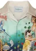 New Casablanca 23SS Designer Silk Shirt Film e Teatro televisivo Coppia Hawaiian Short Short Short Shirt Shirt Quality Fashion Top Shirts Satin Casablanc