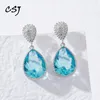 Stud CSJ Elegant Topaz Earrings Sterling 925 Silver Amethyst Gemstone Pear 10*14mm for Women Lady Party Wedding Gift 230811