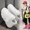 Sneakers Spring Kids Pu Girls Casual Mesh Solid Róż Lekkie chłopcy White Hook Pętla Dzieci Niezułkanie Sport Fashion 230812