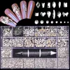 Kit de strass de ongles bricolage - 600 diamants transparents + 2500 strass plats pour clous, chaussures, vêtements et bijoux - décorations élégantes et élégantes