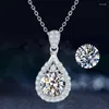 Colliers pendants Caoshi Collier de chute d'eau élégante pour les femmes Couleur argentée Couleur de zircone accessoires de cérémonie de mariage