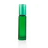 Top Portable Frosted Glass Roller Rollerball Essential Oil Perfume Bottles Mist Container Travel Refillable Bottle Colorful