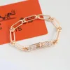 Classico marchio gioiello fascino bracciale diamante catena diamantato oro gollo gollo metal ginocchia di gioielli classici donne braccialetti regalo uomini di alta qualità