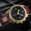 Muñecos de pulsera Yazole 437 Relojes Gold de lujo Relojes de patrón tallado GRANDE Big Dial Reloj Relogio Masculino