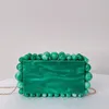 Evening Bags Acrylic clutch bag women designer evening party beaded purse pink green purple pearl color 230811