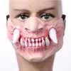 Party Masks Cosplay Scary Zombie Long Tooth Horror Creepy Mouth Nose Horrible Halloween Mask Terror Half Face Costume Props Carnival Party 230811