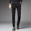 Jeans masculinos outono de moda de moda cinza verde slim fit