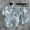 Herrspårar Summer Women's Loose Style Hawaiian Sportswear Casual Printed Shirt and Shorts Two-Piece Korean Luxury Clothing Set