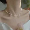 Projektant Rovski Luksusowe akcesoria biżuterii 2 mm Idealne okrągłe nieskazitelne, mocne jasne naszyjnik dla kobiet 14 -krotnie złoty opakowanie Xiaomi Pearl Fine Collar Chain