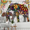 Tapissries 3D väggmålning elefant tapestry vägg hängande bohemisk hippie sovrum bakgrund trasa tryck hem dekor 230812