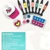 Kit d'ongles pour les filles de 4 à 12 ans - Ensemble de vernis à ongles pour enfants avec séchoir à ongles, 2 stylos à ongles, faux ongles collants, Nail Art Studio Makeup Manucure Spa Decoration Tools