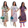Designer Womens Casual Dresses Lettera stampata in stile Boho Style Dress