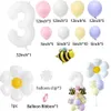 Decoration Daisy Flower Balloons Tower with White Figure Balloon Kids Happy Birthday Decoration Supply DIY Crafts