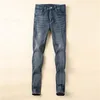 Nowe przybycie męskie torby designerskie dżinsy Fold Stripe Style Masowa moda prosta dżins Slim-Let Pants Motocykl Business LEI240Y