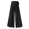 Pantalon pour femmes pantalon de couleur massive ceinture élastique large jambe haute taille haute culottes vétément fémme baggy confortable palézzo