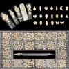 21 griglie, kit di strass per nail art multi -forme kit di strass per chiodi 3d gemme per unghie piatte in cristallo in vetro con penna per trapano a doppia testa per artigianato fai -da -te per unghie