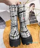 Designer Luxury ankle boots flat tweed lady coco booties long lace up woman fashion Motorcycle boots platform Embroidery shoes high cut sneaker trainers