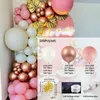 Other Event Party Supplies Rose Gold Balloon Garland White Ballon Arch Metal Chrome Balloons for Birthday Baby Shower Bridal Wedding Decoration 230812