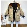 Giacche ragazzi giacche cappotti invernali per bambini giacche da bambino addensato cappotto lungo bambini caldi cappotto con cappuccio abiti da sopravvento r230812