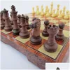 Chess Games International Checkers Folding Magnetic High-Grade Wood Wpc Grain Board Game English Version M/L/Xlsizes Drop Delivery S Dhsch