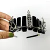 Clip per capelli Natural Obsidian Crystal Crown Headbar con accessori ramificati Trend transfrontaliero signore in stile europeo-americano puro handm