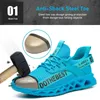 Safety Shoes Construction Shoes Men Women Safety Work Shoes Steel Toe Safety Work Boots Anti-Puncture Breathable Work Sneakers Lightweight 230811