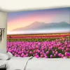 Tapeçarias rosa tulipa flor tapeçaria parede pendurado jardim tapeçaria arte dormitório casa quarto fundo decoração da parede pano de piquenique