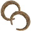 Fiori decorativi rattan ghirlanda artigianato di ghirlanda fai-da-te anello a forma di luna materiale accessorio naturale
