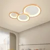 Taklampor trälampa för vardagsrum dekoration hall dedroom kök barn modern ljuskrona ring ledande ljus fixtur